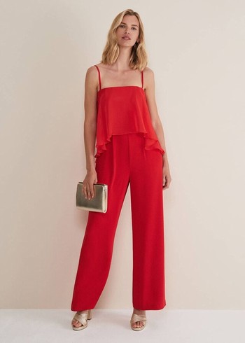 Phase Eight Anna Red Wide Leg Jumpsuit Red Australia | YP4352176